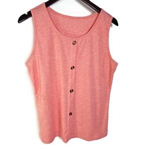 Shein Sleeveless Pullover Top with decorative buttons on front Size XL